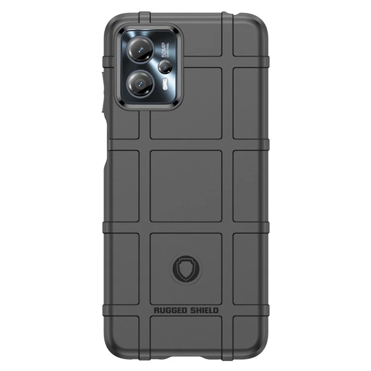 Für Motorola Moto G13 4G / G23 4G stoßfeste, weiche TPU-Handyhülle, Schutzcase mit quadratischer Gitterstruktur - Schwarz
