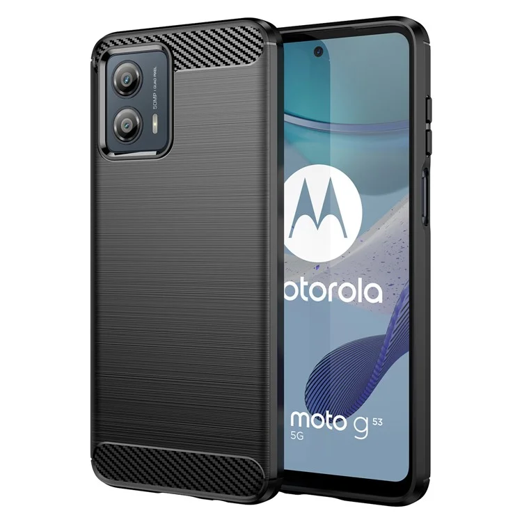 Para Motorola Moto G53 5G Brushed Phone Case Carbon Fiber Texture Phone Shell Mobile Phone Cover - Negro