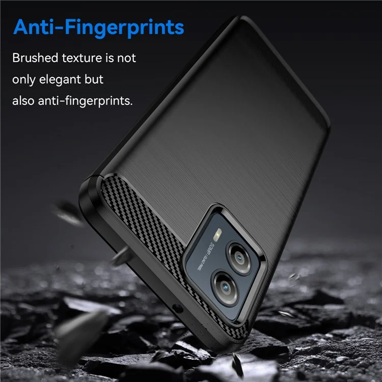 Para Motorola Moto G53 5G Brushed Phone Case Carbon Fiber Texture Phone Shell Mobile Phone Cover - Negro