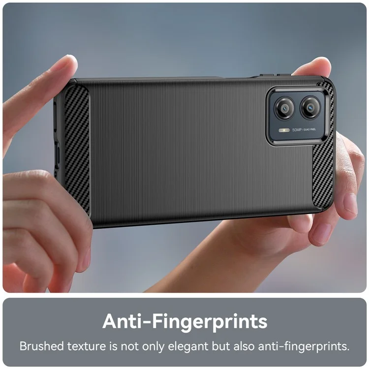 Para Motorola Moto G53 5G Brushed Phone Case Carbon Fiber Texture Phone Shell Mobile Phone Cover - Negro