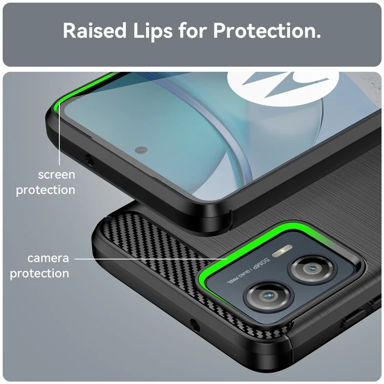 Para Motorola Moto G53 5G Brushed Phone Case Carbon Fiber Texture Phone Shell Mobile Phone Cover - Negro