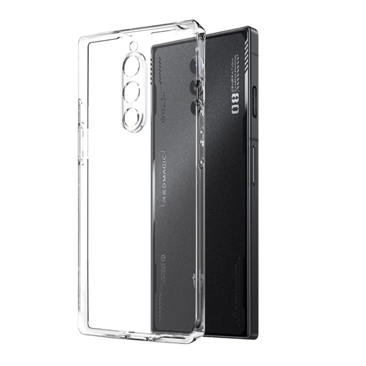 NORTHJO для ZTE nubia Red Magic 8 Pro 5G / 8 Pro+ 5G Прозрачный чехол для телефона TPU + защитная пленка из закаленного стекла - прозрачный