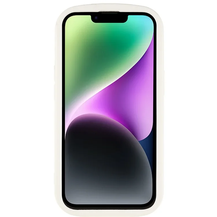 For iPhone 13 6.1 inch / 14 Soft Matte TPU Phone Case Chain Bracelet Protective Cover - Grey / White Marble Chain