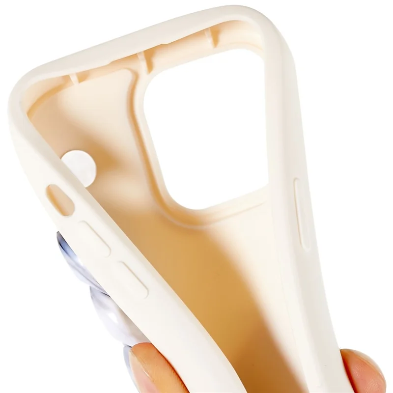 TPU-Handyhülle für iPhone 13 Pro 6,1 Zoll, weiche matte, fingerprintfreie Rückseite mit Kettchen-Armband – Grau / Weiß Marmor Kette