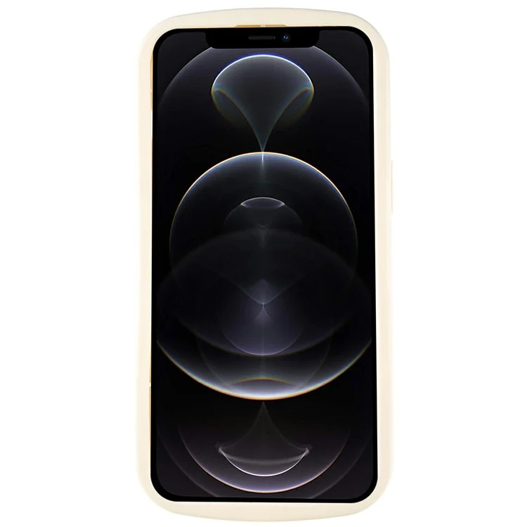 For iPhone 12 Pro Max 6.7 inch Soft TPU Case Matte Finish Coating Protective Back Cover with Chain Bracelet Hand Strap - Grey / White Marble Chain