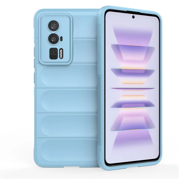 Pour Xiaomi Poco F5 Pro 5G / Redmi K60 Pro 5G / K60 5G Coque de téléphone en TPU flexible et antichoc - Coque de protection arrière robuste - Bleu bébé