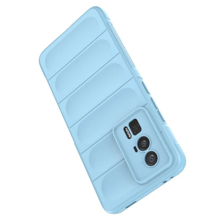 Pour Xiaomi Poco F5 Pro 5G / Redmi K60 Pro 5G / K60 5G Coque de téléphone en TPU flexible et antichoc - Coque de protection arrière robuste - Bleu bébé
