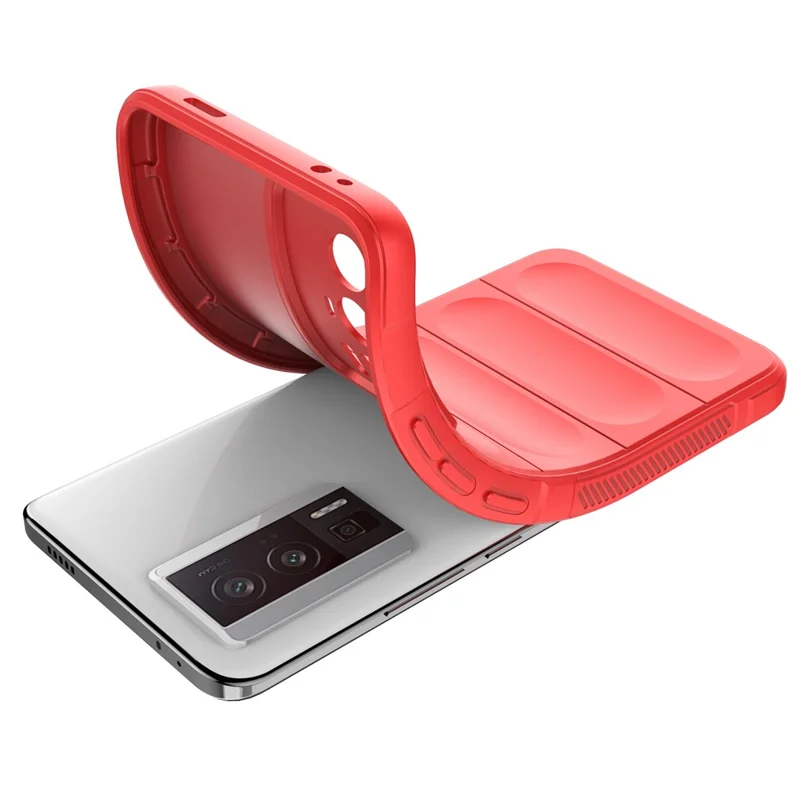 For Xiaomi Poco F5 Pro 5G / Redmi K60 Pro 5G / K60 5G Shockproof Flexible TPU Phone Case Rugged Phone Back Protective Shell Cover - Red