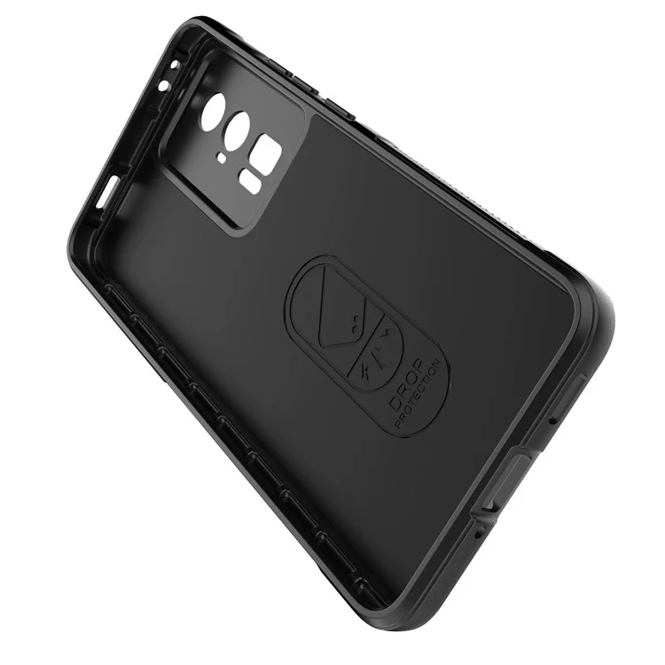Per Xiaomi Poco F5 Pro 5G / Redmi K60 Pro 5G / K60 5G Custodia per telefono flessibile antipolvere in TPU Copertura protettiva posteriore resistente agli urti - Nero