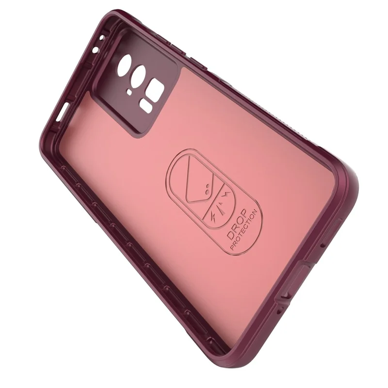 For Xiaomi Poco F5 Pro 5G / Redmi K60 Pro 5G / K60 5G Shockproof Flexible TPU Phone Case Rugged Phone Back Protective Shell Cover - Wine Red