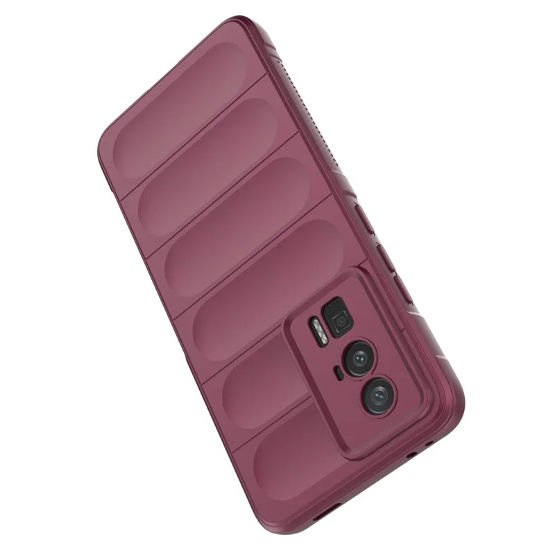 For Xiaomi Poco F5 Pro 5G / Redmi K60 Pro 5G / K60 5G Shockproof Flexible TPU Phone Case Rugged Phone Back Protective Shell Cover - Wine Red