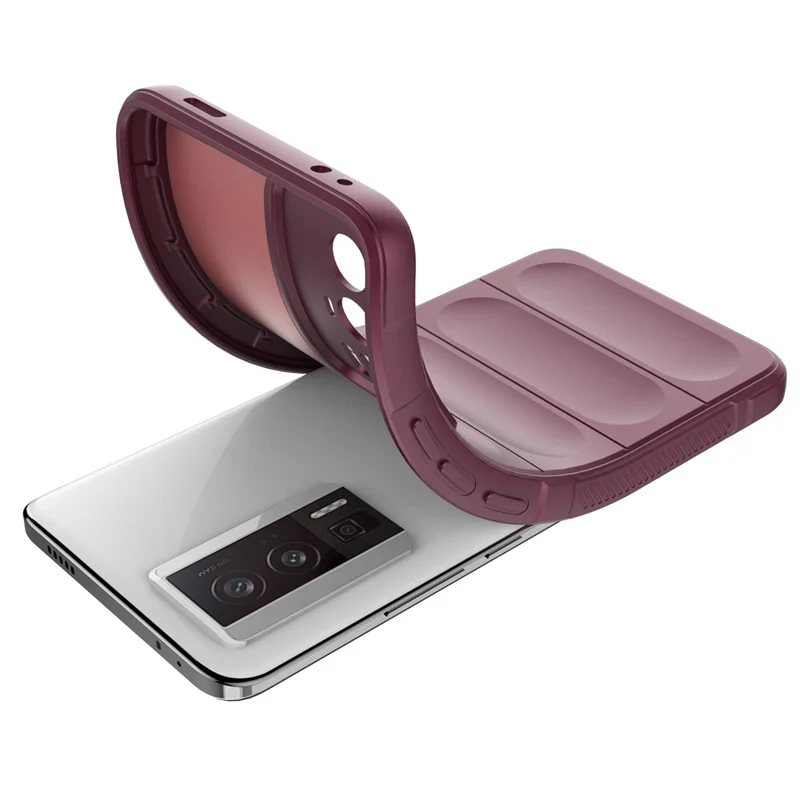 For Xiaomi Poco F5 Pro 5G / Redmi K60 Pro 5G / K60 5G Shockproof Flexible TPU Phone Case Rugged Phone Back Protective Shell Cover - Wine Red