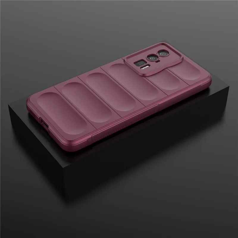 For Xiaomi Poco F5 Pro 5G / Redmi K60 Pro 5G / K60 5G Shockproof Flexible TPU Phone Case Rugged Phone Back Protective Shell Cover - Wine Red