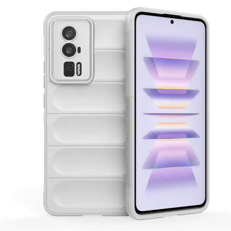 For Xiaomi Poco F5 Pro 5G / Redmi K60 Pro 5G / K60 5G Shockproof Flexible TPU Phone Case Rugged Phone Back Protective Shell Cover - White