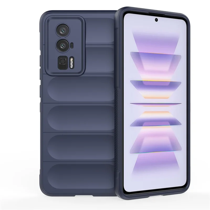For Xiaomi Poco F5 Pro 5G / Redmi K60 Pro 5G / K60 5G Shockproof Flexible TPU Phone Case Rugged Phone Back Protective Shell Cover - Dark Blue