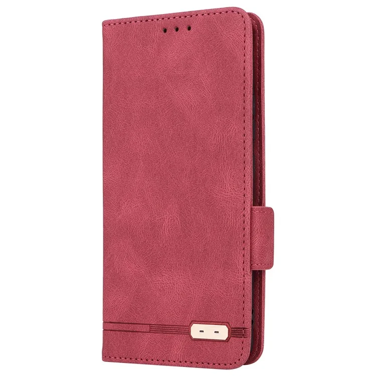 Funda de cartera de piel sintética para Motorola Edge 30 Fusion 5G / Moto S30 Pro 5G, decoración de hardware Soporte plegable Funda de teléfono - Rosa