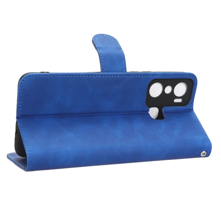 Brieftaschen-Handyhülle für Infinix Hot 20 Play 4G, PU-Leder-Ständer, Skin-Touch-Folie, Schutzhülle - Blau