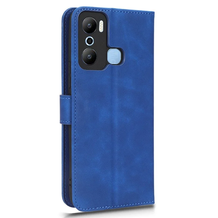 Brieftaschen-Handyhülle für Infinix Hot 20 Play 4G, PU-Leder-Ständer, Skin-Touch-Folie, Schutzhülle - Blau