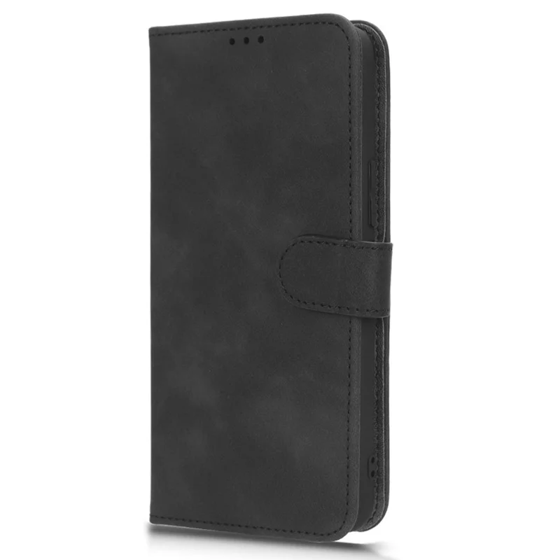 Wallet Phone Case for Infinix Hot 20 Play 4G , PU Leather Stand Skin-Touch Folio Protective Cover - Black