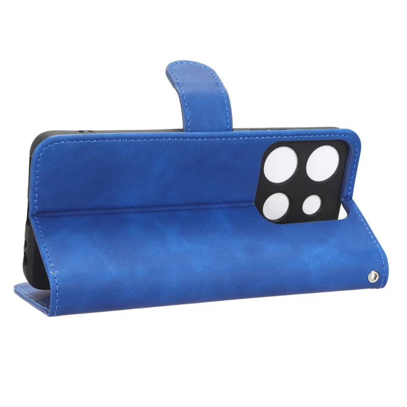 For TECNO Spark Go 2023 4G PU Leather Flip Case Skin-Touch Stand TPU Inner Shell Phone Cover - Blue