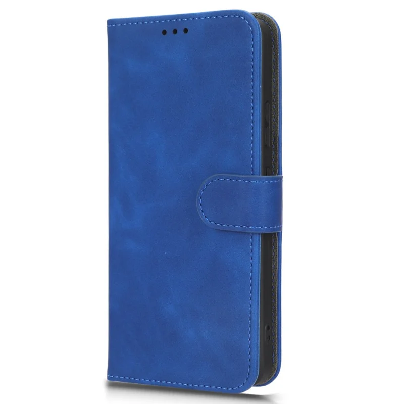 For TECNO Spark Go 2023 4G PU Leather Flip Case Skin-Touch Stand TPU Inner Shell Phone Cover - Blue