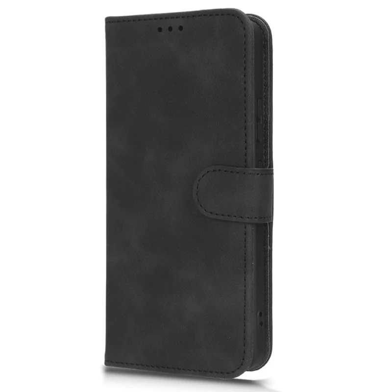 For TECNO Spark Go 2023 4G PU Leather Flip Case Skin-Touch Stand TPU Inner Shell Phone Cover - Black