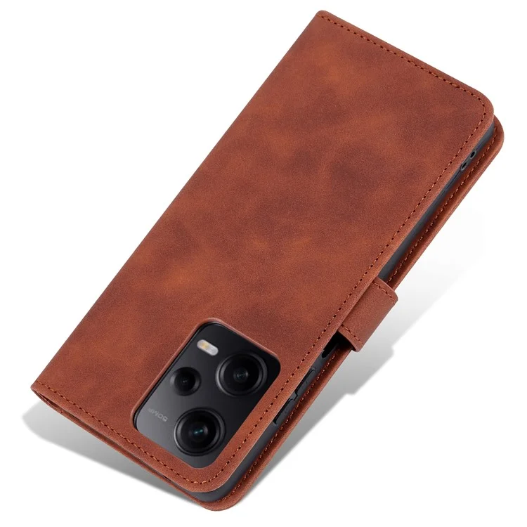 AZNS For Xiaomi Redmi Note 12 Pro 5G / Note 12 Pro Speed 5G / Poco X5 Pro 5G Phone Case PU Leather Wallet Stand Flip Folio Protective Cover - Brown