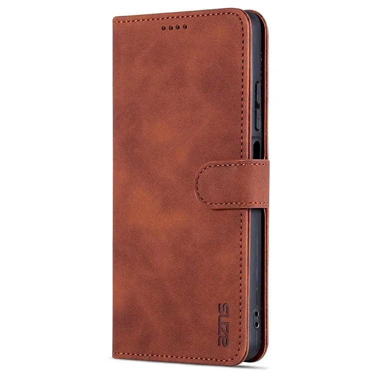 AZNS For Xiaomi Redmi Note 12 Pro 5G / Note 12 Pro Speed 5G / Poco X5 Pro 5G Phone Case PU Leather Wallet Stand Flip Folio Protective Cover - Brown