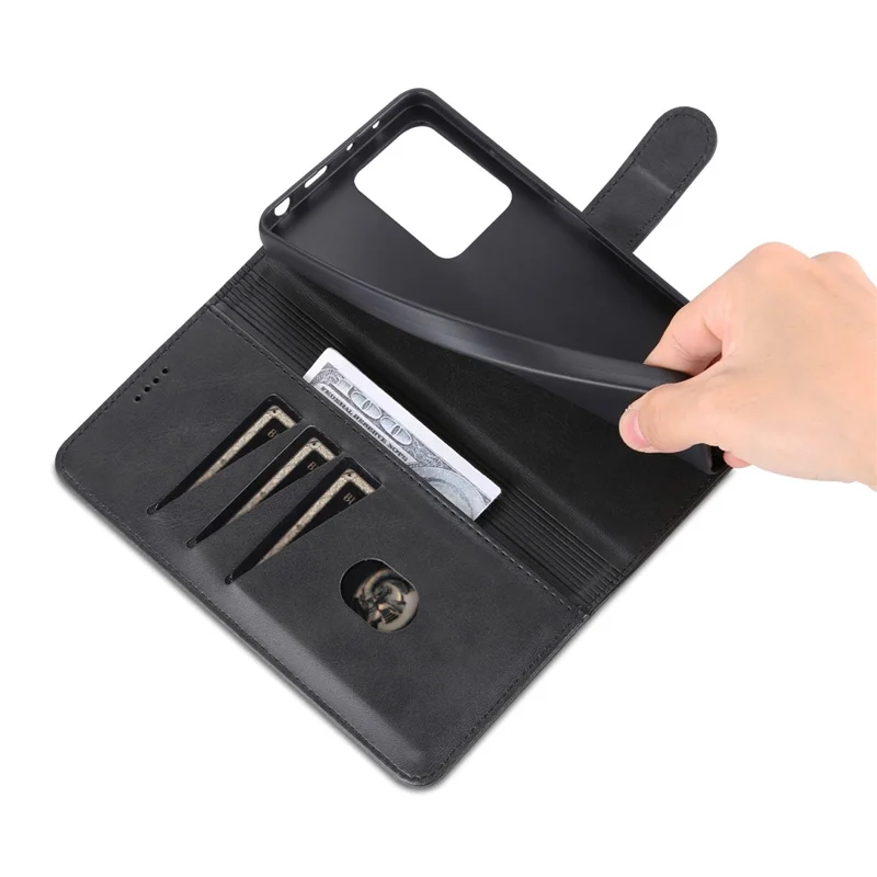 AZNS Per Xiaomi Redmi Note 12 Pro 5G / Note 12 Pro Speed 5G / Poco X5 Pro 5G Custodia per telefono in pelle sintetica PU Wallet Stand Flip Folio Protective Cover - Nero