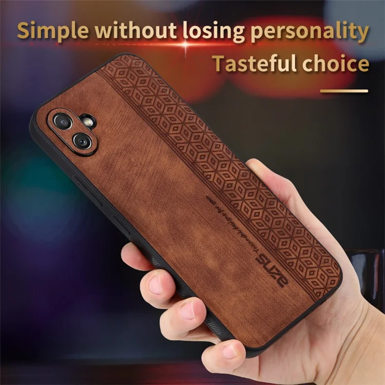 AZNS For Samsung Galaxy A04e 4G / F04 4G / M04 4G Imprinted Pattern Cell Phone Case Shockproof PU Leather+TPU Phone Cover - Green