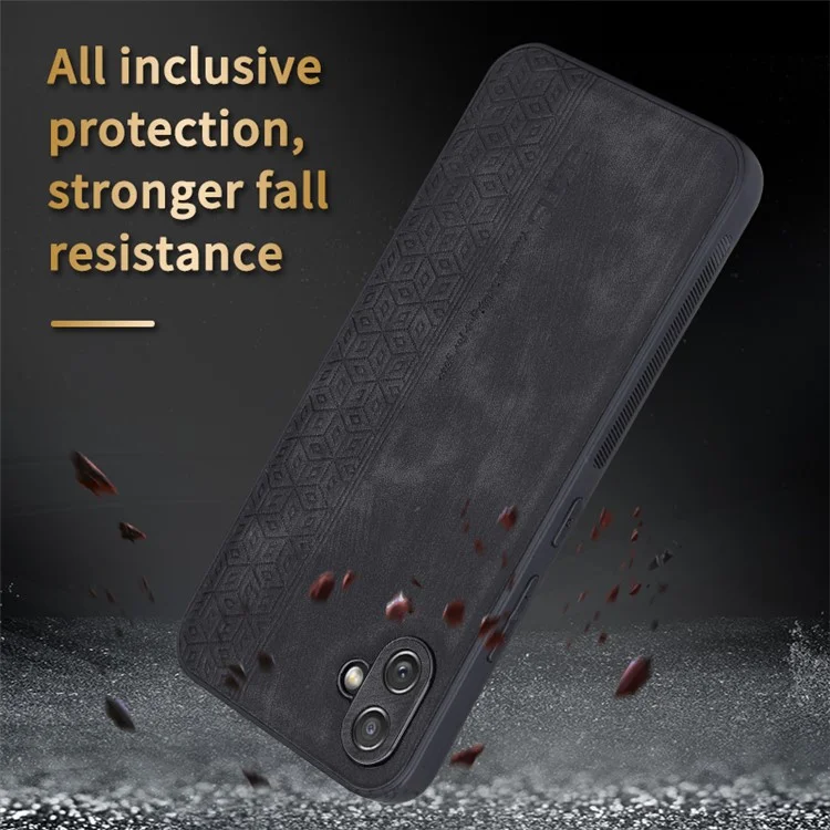 AZNS For Samsung Galaxy A04e 4G / F04 4G / M04 4G Imprinted Pattern Cell Phone Case Shockproof PU Leather+TPU Phone Cover - Green