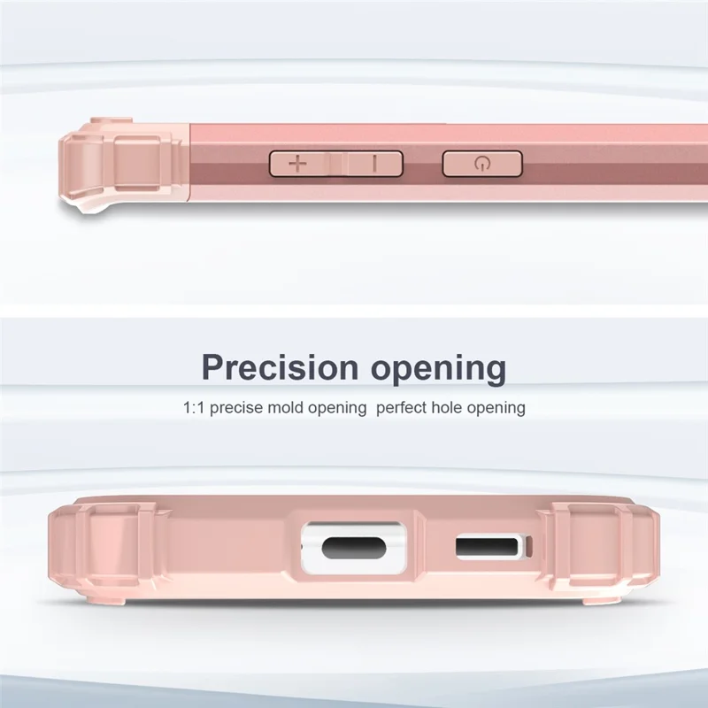 For Samsung Galaxy S23 Shock-Absorbed Four Corners Cell Phone Cover Hard Plastic+Silicone Anti-Scratch Phone Case - Rose Gold