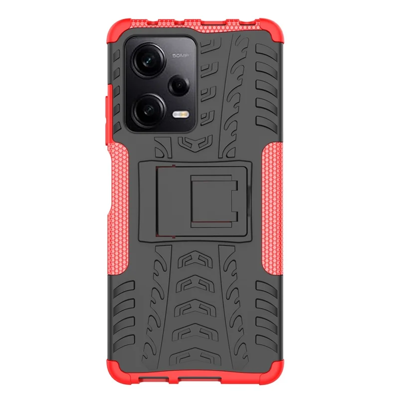 Para Xiaomi Redmi Note 12 Pro 5G / Redmi Nota 12 Pro Speed ​​5g / Poco X5 Pro 5g Caps de Telefone do Telefone de Kickstand PC TPU TPU - Vermelho