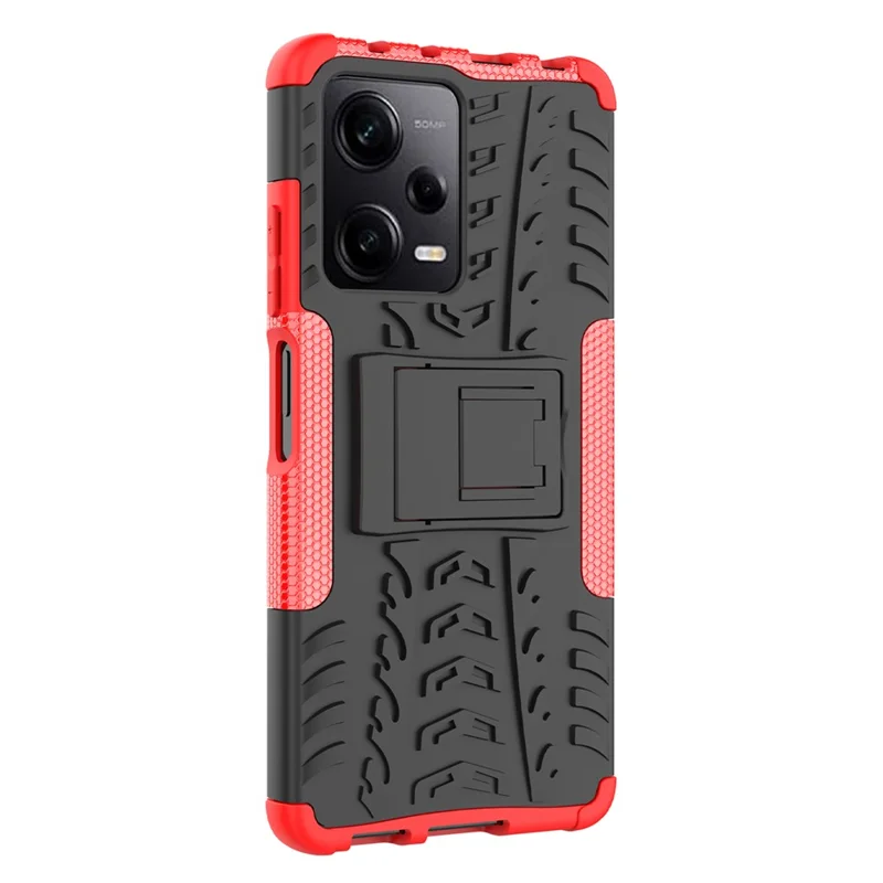 Para Xiaomi Redmi Note 12 Pro 5G / Redmi Nota 12 Pro Speed ​​5g / Poco X5 Pro 5g Caps de Telefone do Telefone de Kickstand PC TPU TPU - Vermelho