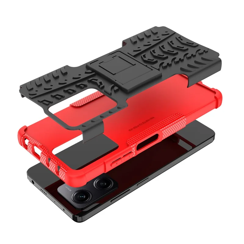 Para Xiaomi Redmi Note 12 Pro 5G / Redmi Note 12 Pro Speed ​​5g / Poco X5 Pro 5G Cubierta de Teléfono de Kickstand PC TPU TPU Caso de Teléfono - Rojo