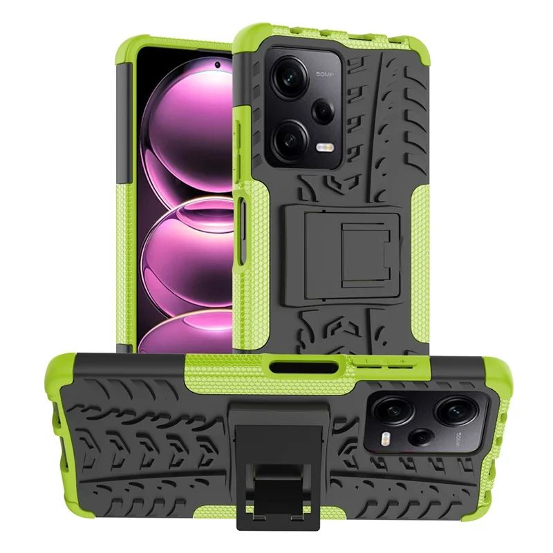 Para Xiaomi Redmi Note 12 Pro 5G / Redmi Nota 12 Pro Speed ​​5g / Poco X5 Pro 5g Caps de Telefone do Telefone de Kickstand PC TPU TPU - Verde