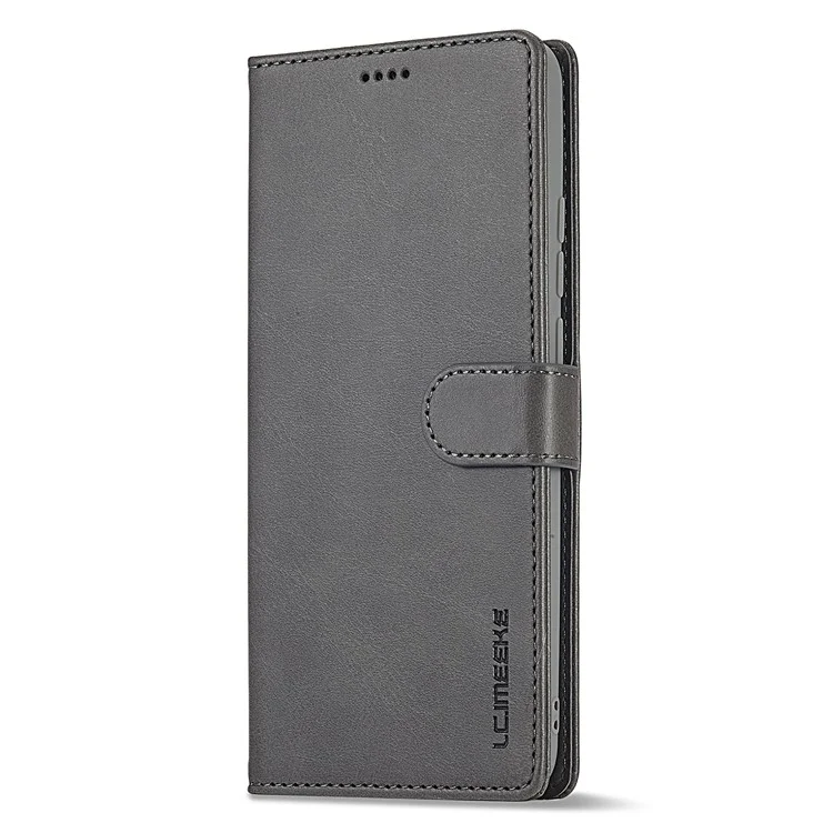 LC.IMEEKE Custodia in Pelle per Xiaomi Redmi Note 12 5G (Globale) / (India) / (Cina) / Poco X5 5G, Texture in Pelle di Vitello Wallet Stand Anti-caduta - Grigio