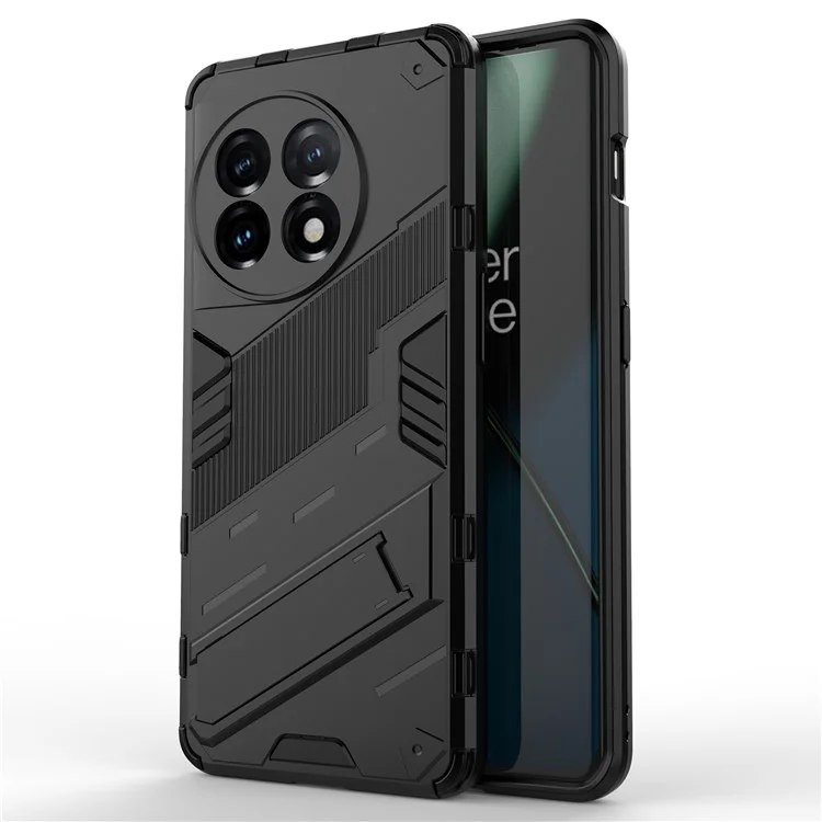Чехол для телефона для OnePlus 11 5G с подставкой, ТПУ + ПК, защитный чехол для сотового телефона - черный