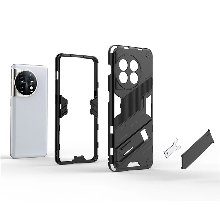 Estuche Para Teléfono Para OnePlus 11 5G Kickstand TPU + PC Cubierta de Teléfono Celular de PC - Negro