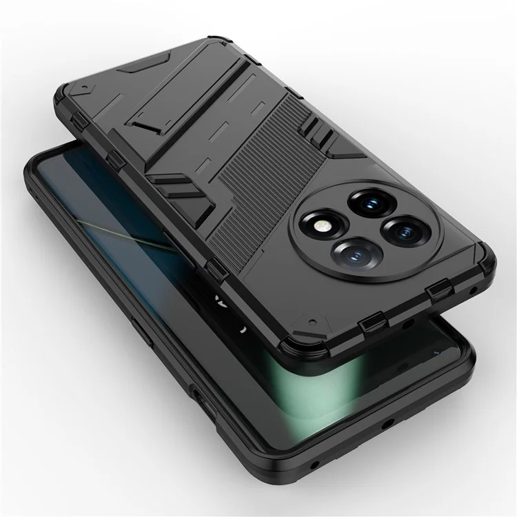 Чехол для телефона для OnePlus 11 5G с подставкой, ТПУ + ПК, защитный чехол для сотового телефона - черный