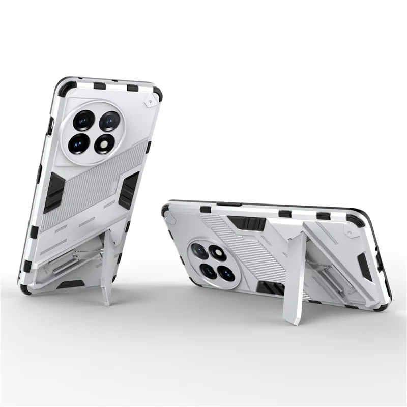 Phone Case for OnePlus 11 5G Kickstand TPU + PC Protective Cell Phone Cover - White