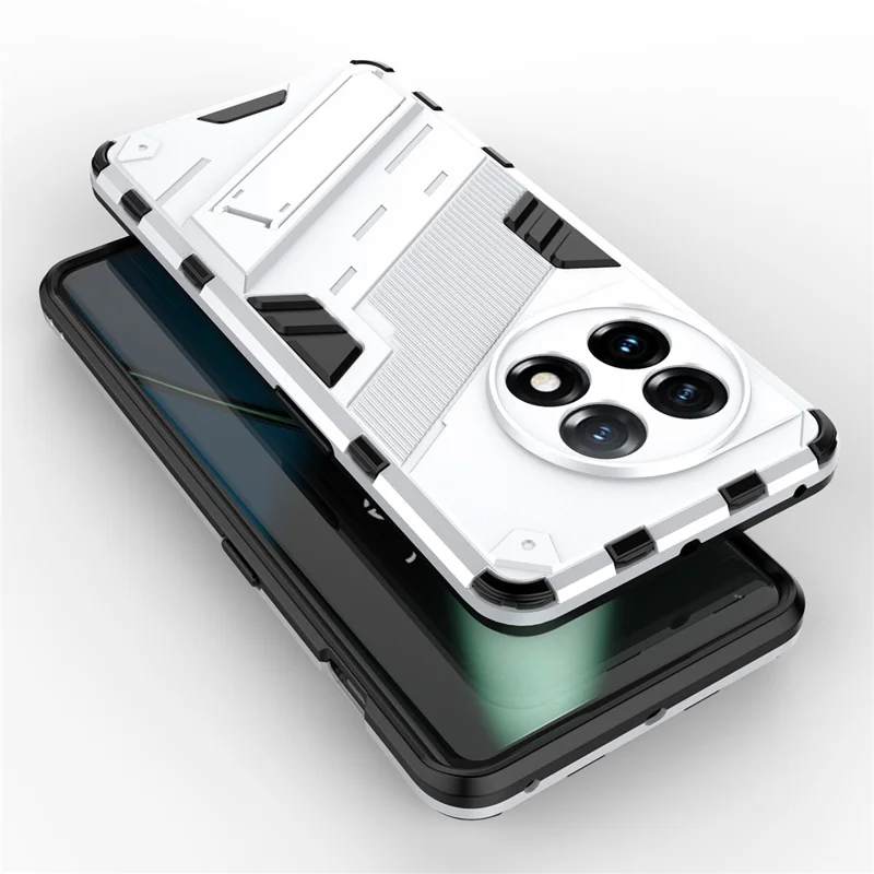 Phone Case for OnePlus 11 5G Kickstand TPU + PC Protective Cell Phone Cover - White