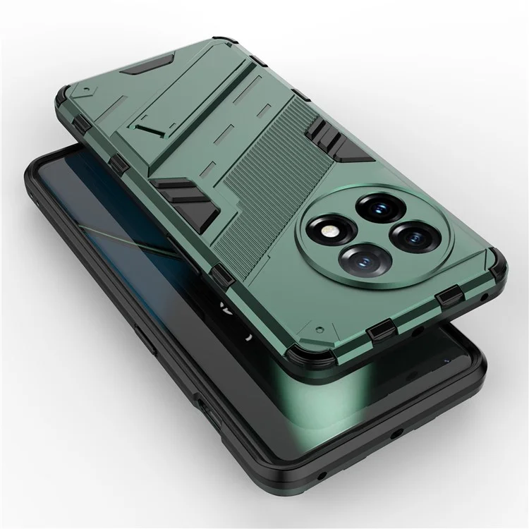 Phone Case for OnePlus 11 5G Kickstand TPU + PC Protective Cell Phone Cover - Green