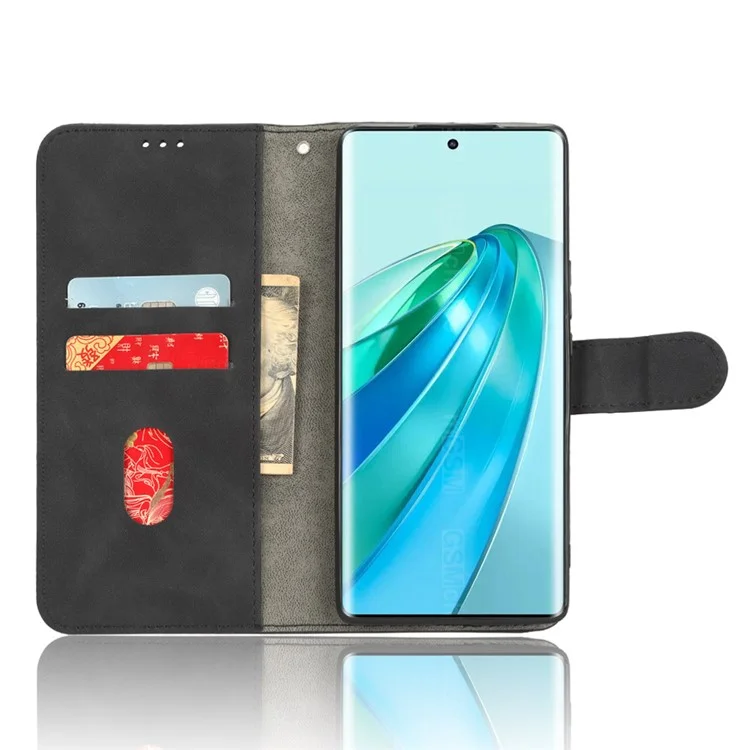 For Honor X40 5G / X9a 5G / Magic5 Lite 5G Capa de Proteção Total para Telefone Móvel Case Pele-toque Suporte Flip Carteira de Couro - Preto
