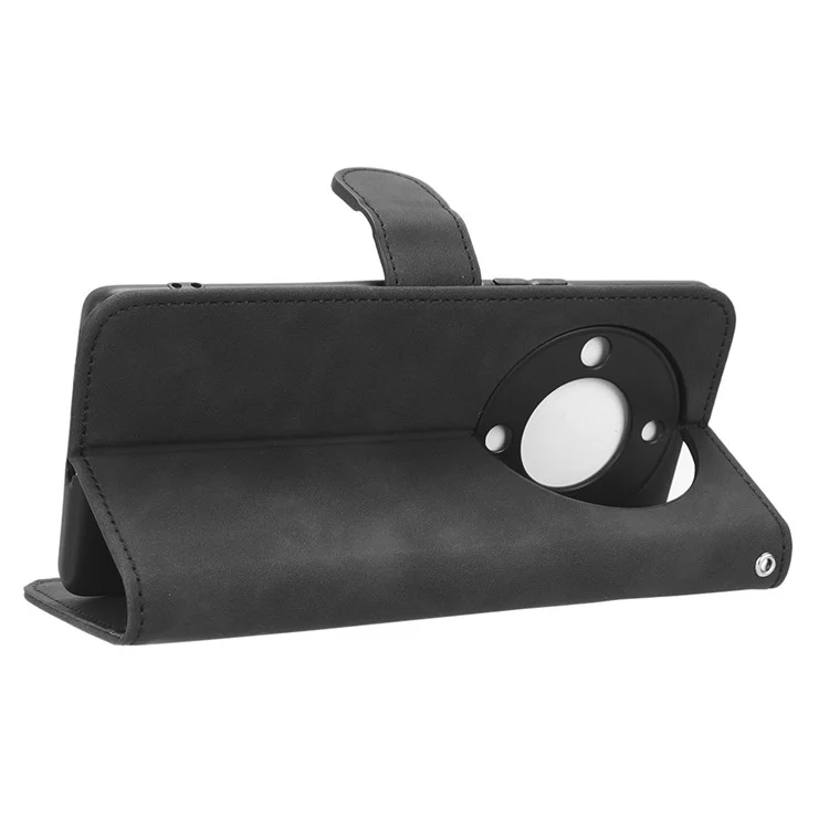For Honor X40 5G / X9a 5G / Magic5 Lite 5G Capa de Proteção Total para Telefone Móvel Case Pele-toque Suporte Flip Carteira de Couro - Preto
