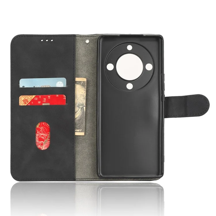 For Honor X40 5G / X9a 5G / Magic5 Lite 5G Capa de Proteção Total para Telefone Móvel Case Pele-toque Suporte Flip Carteira de Couro - Preto