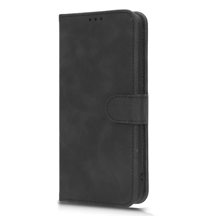 For Blackview A52 4G Drop-proof PU Leather Phone Case Stand Wallet Skin-touch Flip Cell Phone Cover - Black