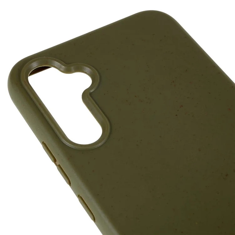 For Samsung Galaxy A14 5G / A14 4G Mobile Phone Case Wheat Straw Soft TPU Biodegradable Phone Cover Eco-Friendly Zero Waste - Army Green
