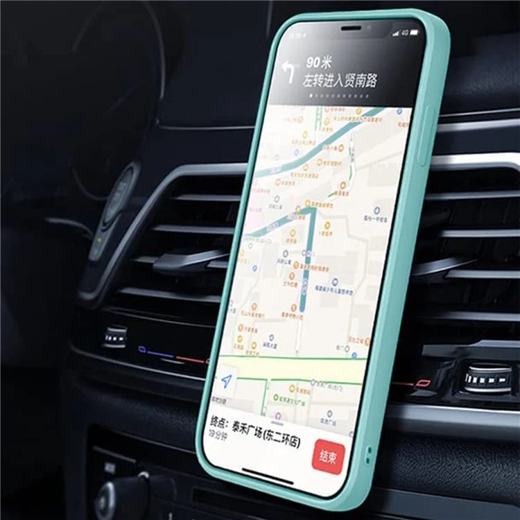 For Xiaomi 12T 5G / Redmi K50 Ultra 5G Ring Kickstand Liquid Silicone Phone Case Cell Phone Cover with Lanyard - Cyan