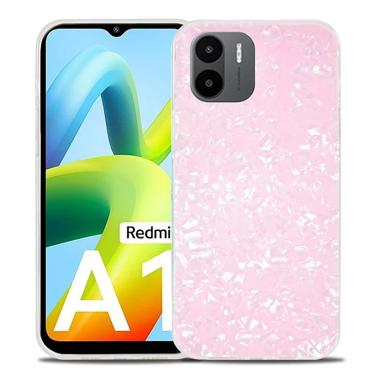 IPAKY For Xiaomi Redmi A1 4G / A2 4G Phone Case Fall Proof IMD Acrylic+TPU Back Protector Cover - Pink